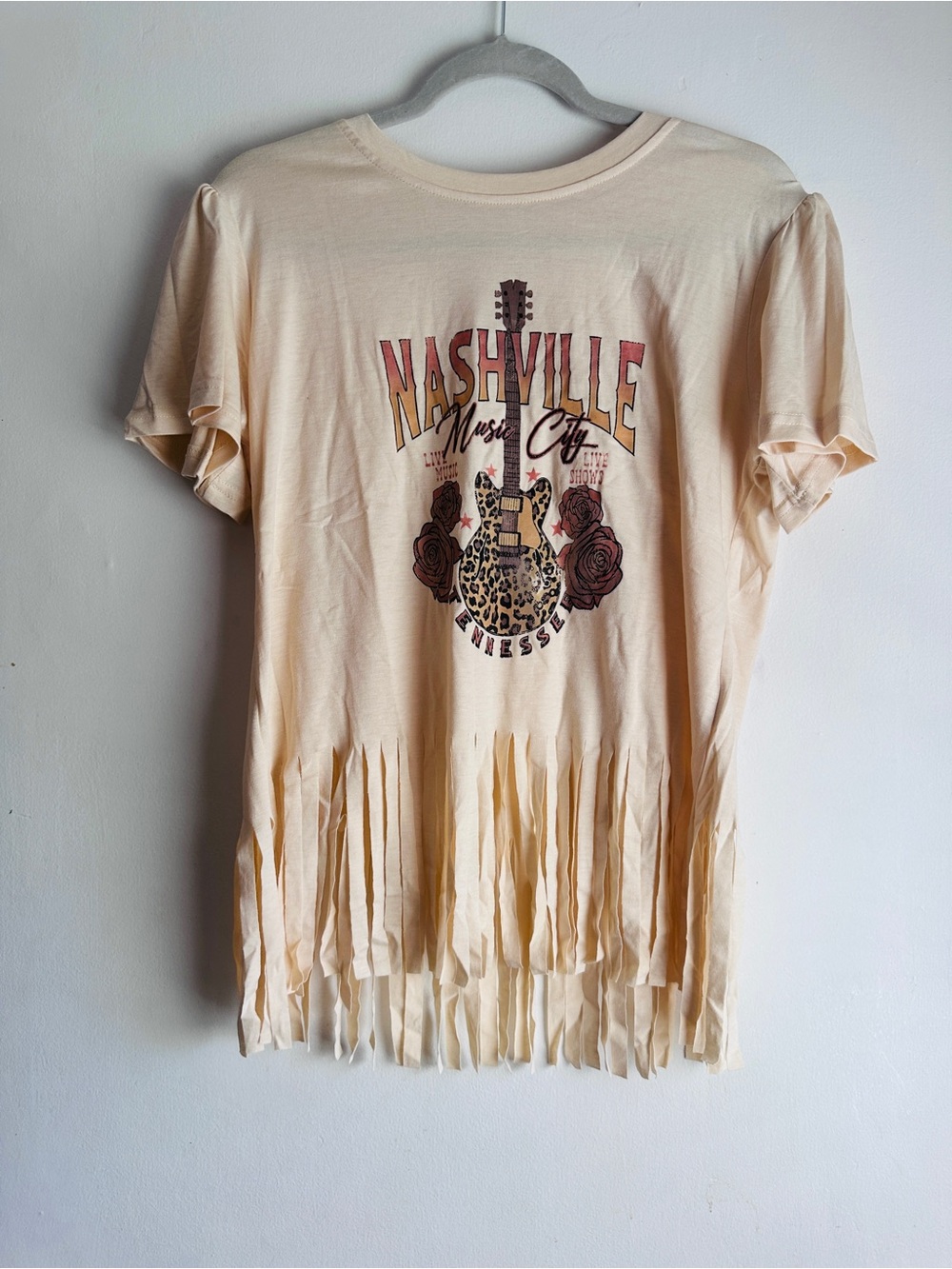 Nashville Music City Graphic Tee | Cream Fringe Western Country (M)